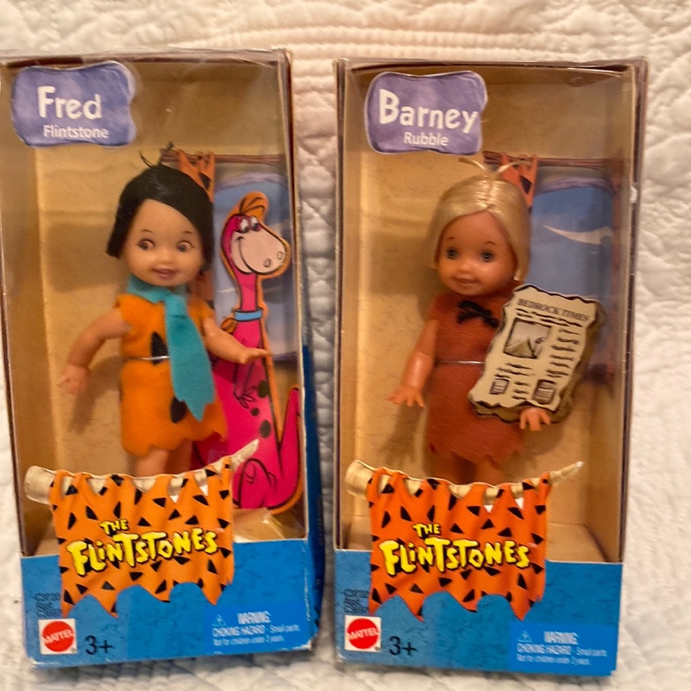 Flintstones Fred & Barney by Mattel Kelly doll NWT/box